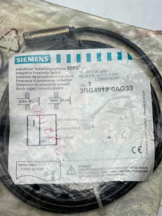 SIEMENS 3RG4012-0AG33 Inductive Proximity Switch - Caliber Automation Online Store