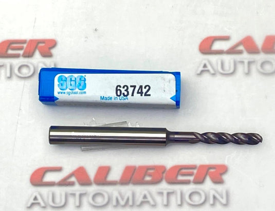 SGS 63742 AlTiN 3,8mm Dia x 24.0mm LOC Drill 2FL - Caliber Automation Online Store