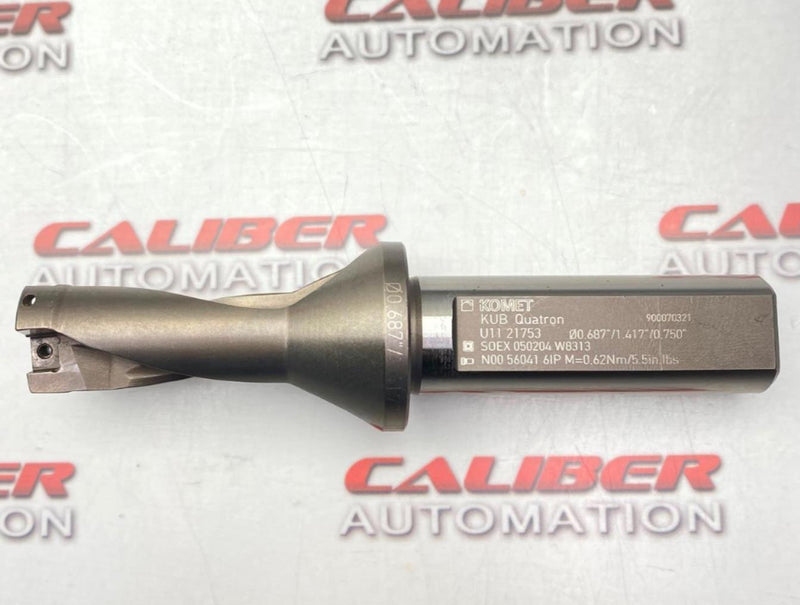 Load image into Gallery viewer, KOMET U11 21753 KUB Quatron Coolant Thru Indexable Drill (USED) - Caliber Automation Online Store
