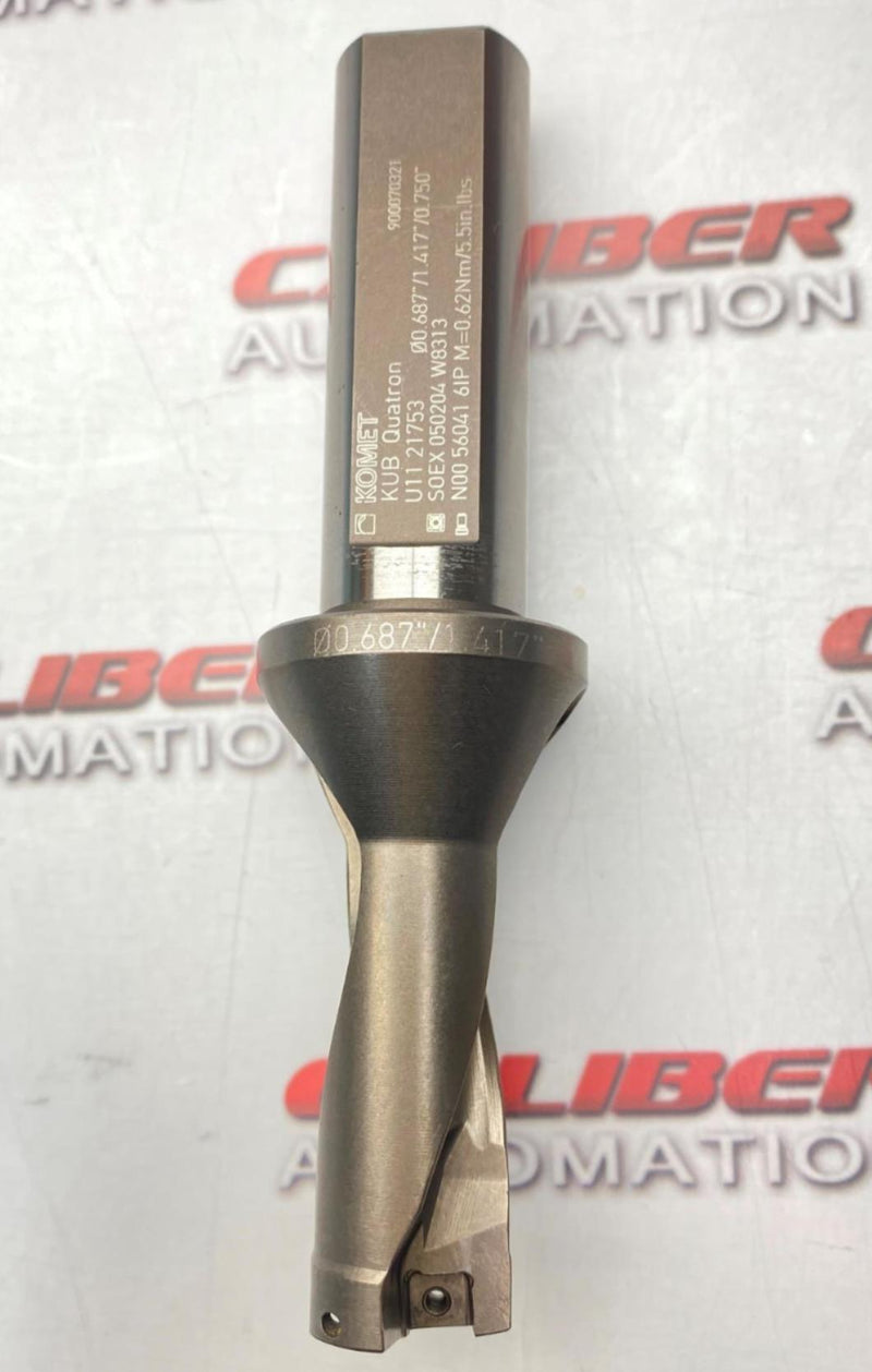 Load image into Gallery viewer, KOMET U11 21753 KUB Quatron Coolant Thru Indexable Drill (USED) - Caliber Automation Online Store
