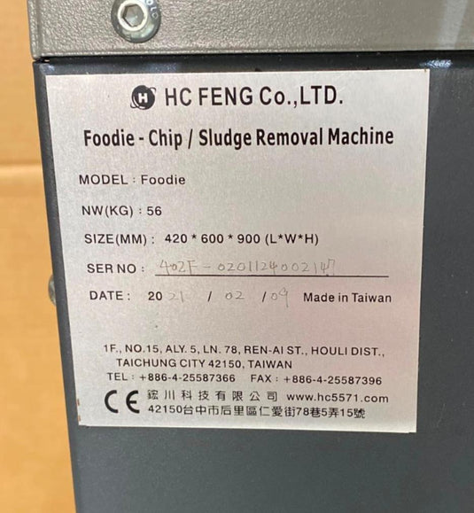 HC Feng FOODIE Chip/Sludge Removal Machine (DEMO UNIT) - Caliber Automation Online Store