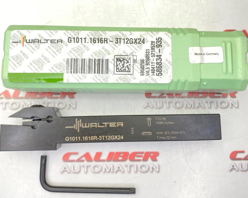 Load image into Gallery viewer, WALTER G1011.1616R-3T12GX24 Indexable Grooving Tool Holder (NEW) - Caliber Automation Online Store
