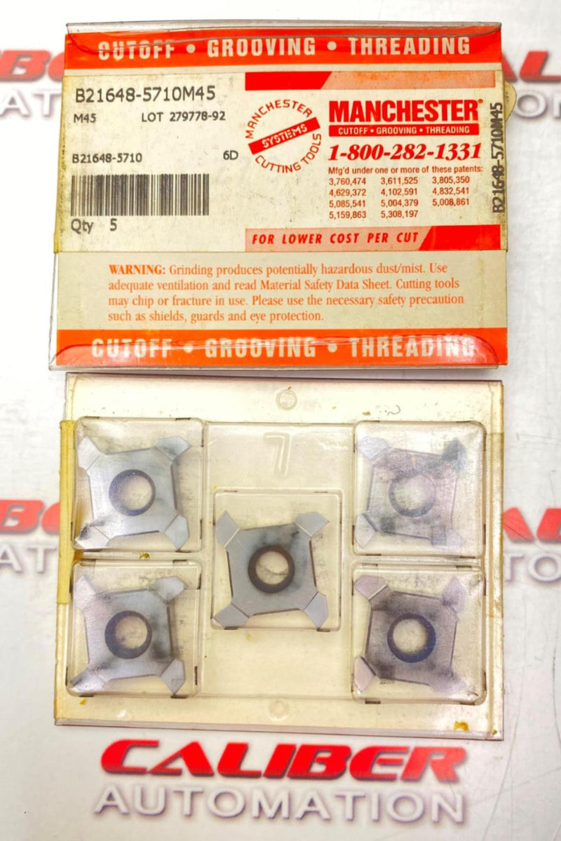 Load image into Gallery viewer, MANCHESTER 5710M45 Qty5 Carbide Grooving/Threading Inserts (NEW) - Caliber Automation Online Store

