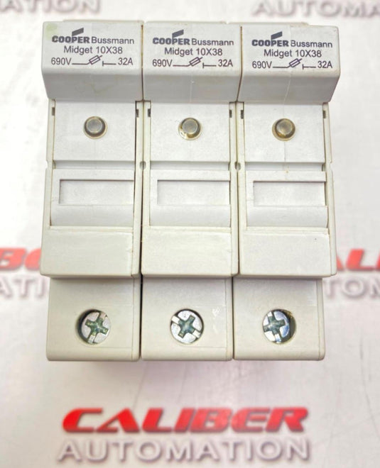 COOPER BUSSMANN CHM Midget Fuse Holder 690V,32A,3Pole (USED) - Caliber Automation Online Store