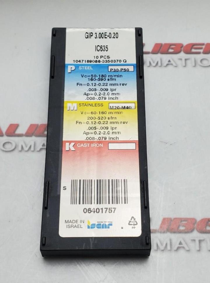 Load image into Gallery viewer, Iscar GIP 3.00E - 0.20 IC635 Insert (Pack of 4) - Caliber Automation Online Store
