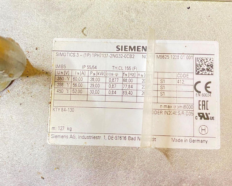 Load image into Gallery viewer, SIEMENS SIMOTICS 3-(1P) 1PH7137-2NG32-0CB2 Spindle Motor  (NEW) - Caliber Automation Online Store
